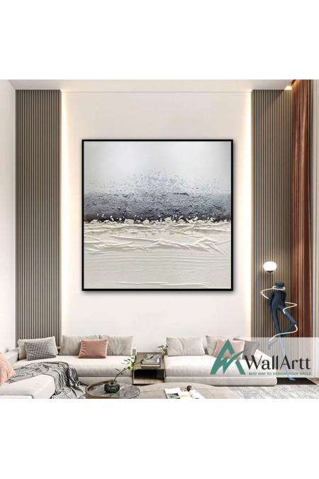 Abstract Waves 3d Heavy Textured Partial Oil Painting